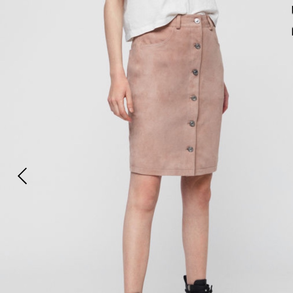 VINTAGE SUEDE MIDI SKIRT Size: S